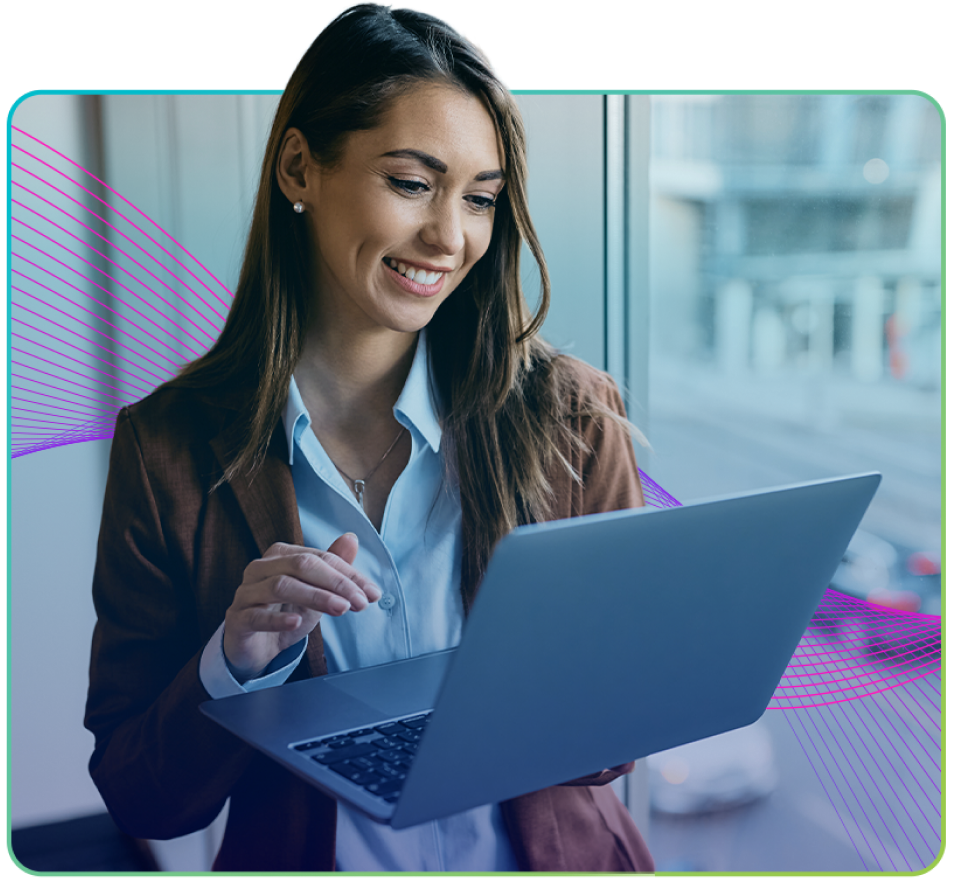 young woman working on computer