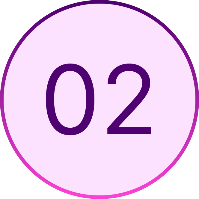 pink and purple number 2 circle graphic