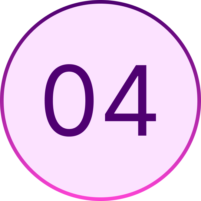 pink and purple number 4 circle graphic