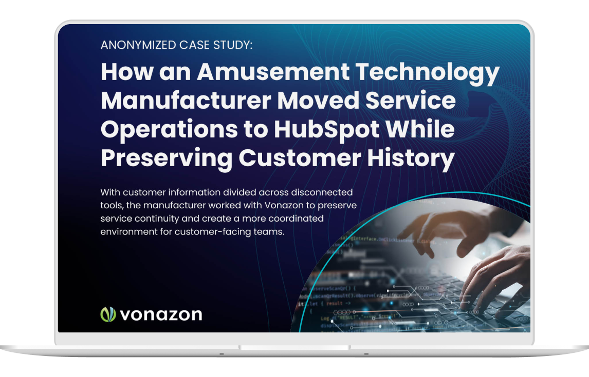 How an Amusement Technology Manufacturer Moved Service Operations to HubSpot While Preserving Customer History - Case Study
