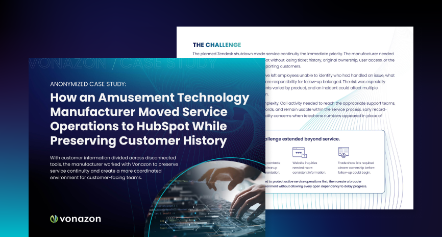 How an Amusement Technology Manufacturer Moved Service Operations to HubSpot While Preserving Customer History - Case Study
